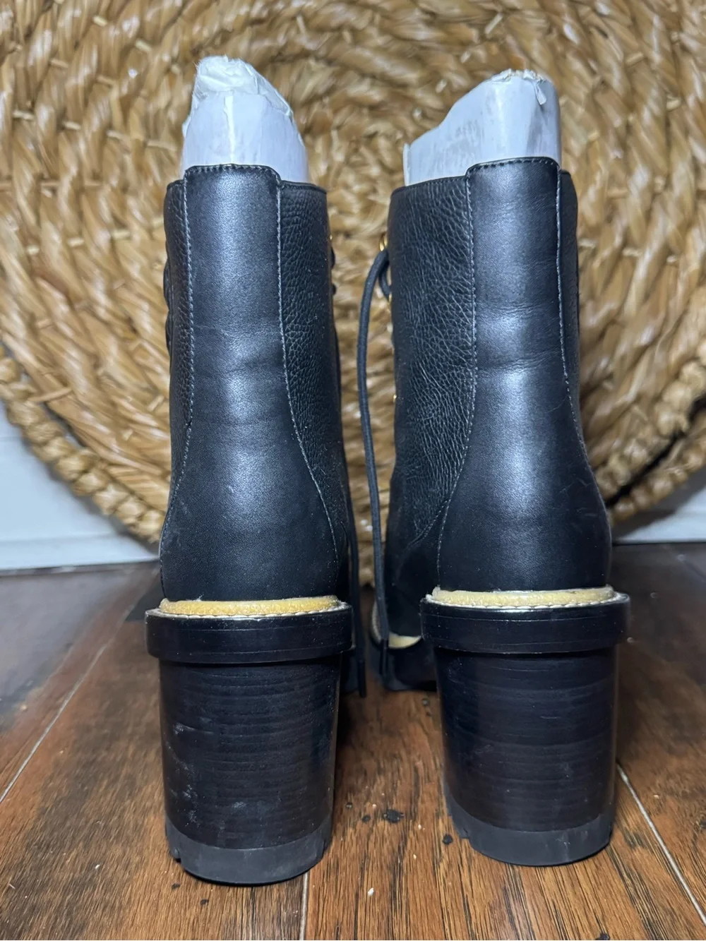 Tory Burch Miller Lug-Sole Lace-Up Boots